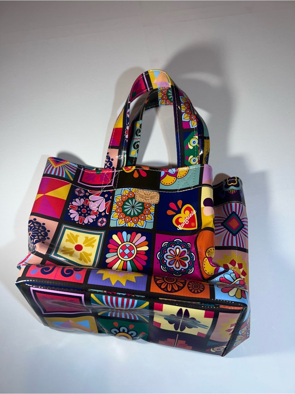Consuela Multicolor Patchwork Mini Tote - Bright Floral Squares
